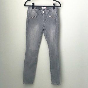 cabi Grey Skinny Jeans with Zipper Pockets